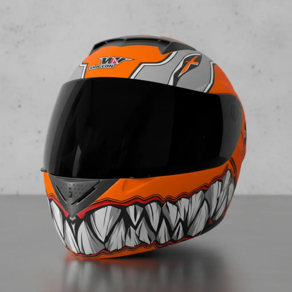 CASCO ABATIBLE IRON RACING IR108II DOT MICA AHUMADA MONSTER\xa0NARANJA\xa0L