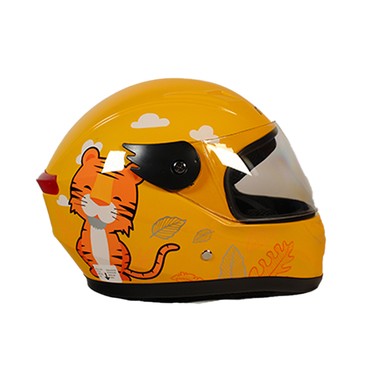CASCO DE MOTOCICLISTA INFANTIL MEK TIGGER AMARILLO C/LUZ