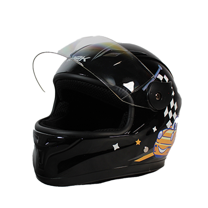 CASCO DE MOTOCICLISTA INFANTIL MEK CHAMPION NEGRO C/LUZ