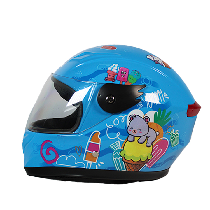 CASCO DE MOTOCICLISTA INFANTIL MEK SWEET AZUL C/LUZ