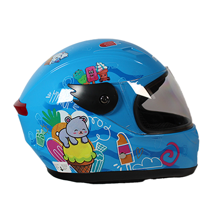 CASCO DE MOTOCICLISTA INFANTIL MEK SWEET AZUL C/LUZ