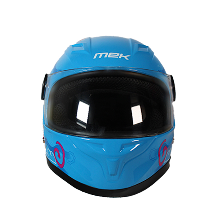 CASCO DE MOTOCICLISTA INFANTIL MEK SWEET AZUL C/LUZ