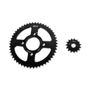 KIT DE SPROCKET CORONA 50T / PIÑON 1 5T CADENA REFORZADA NEGRA 428H-130