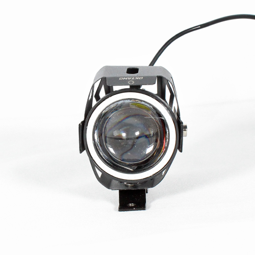 FARO LED CON LUPA Y OJO DE ANGEL AZUL CON PROTECTOR LUZ BLANCA ALTA,BAJA Y ESTROBO