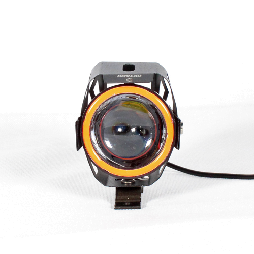 FARO LED CON LUPA Y OJO DE ANGEL ROJO CON PROTECTOR LUZ BLANCA ALTA,BAJA Y ESTROBO