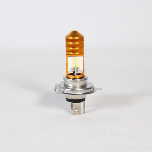 FOCO DE FARO 12 HIPER LED POTENTE H4 CARCASA DORADA LUZ BLANCA