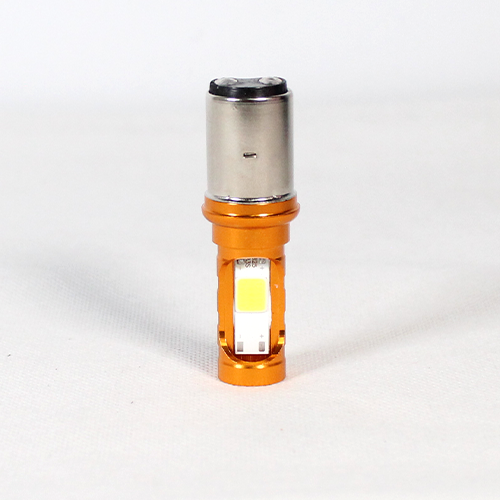 FOCO DE FARO LED MEDIA VUELTA CON DOS COLORES AMAR-BLANCO CARCASA DORADA
