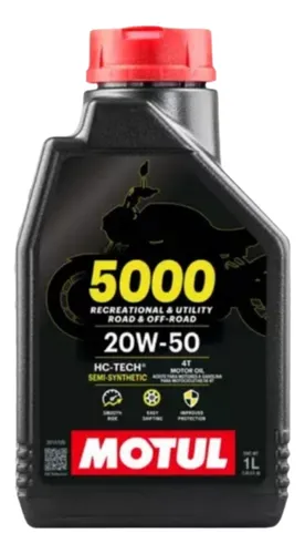 ACEITE PARA MOTOR A GASOLINA 4 TIEMPOS MOTUL 5000 20W50 1L SEMISINTETICO
