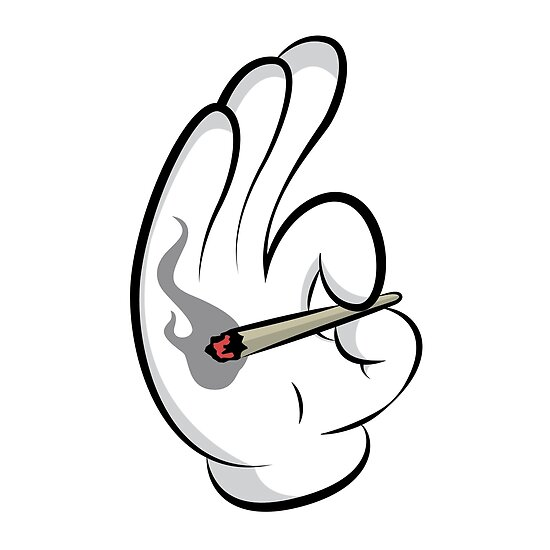 CALCOMANIA GRANDE MANO FUMANDO