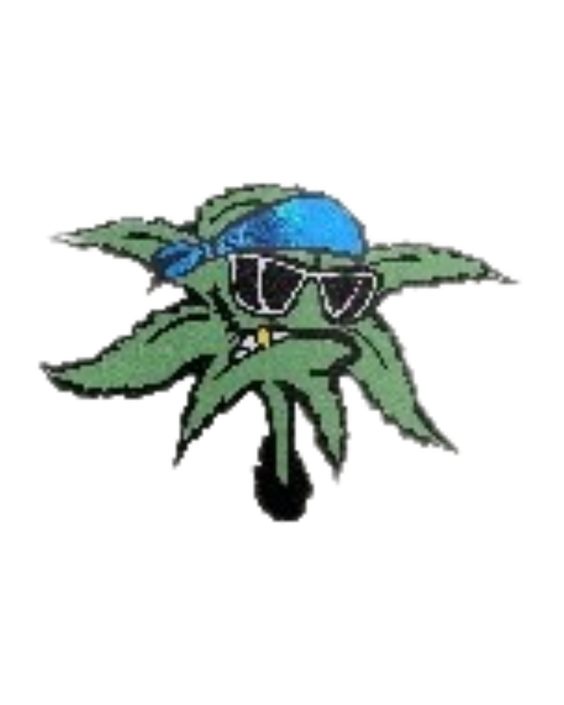 CALCOMANIA GRANDE MARIGUANA CON LENTES