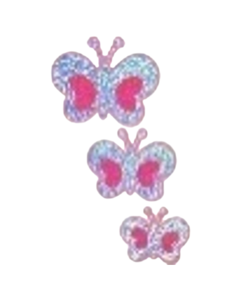 CALCOMANIA GRANDE MARIPOSAS PLATA/ROSA