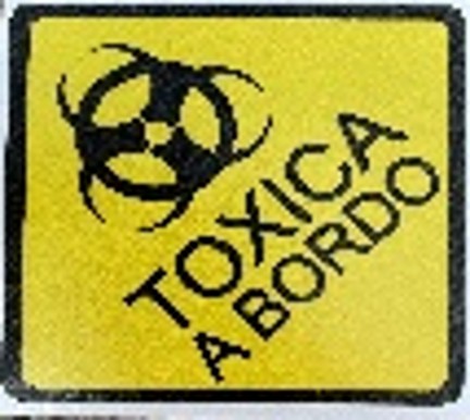 CALCOMANIA GRANDE TOXICA A BORDO AMARILLA