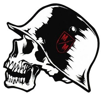 CALCOMANIA MEDIANA ACRILICO CALAVERA CASCO BLANCO