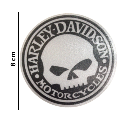 CALCOMANIA REFLEJANTE HARLEY CIRCULO 8X7 CM 