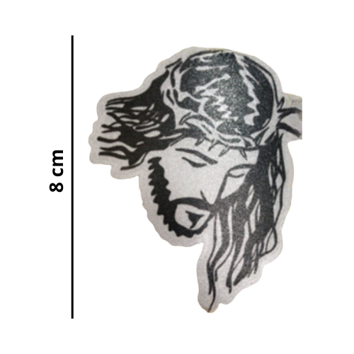 CALCOMANIA REFLEJANTE ROSTRO CRISTO 8X7 CM 