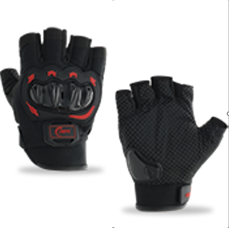 GUANTE MEDIO DEDO CON PROTECCION COLOR ROJO EXTRA EXTRA GRANDE