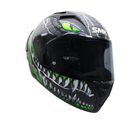 CASCO SMK STELLAR SPORT NEGRO VERDE MATE TAOTEI GL268 MICA HUMO S CERRADO