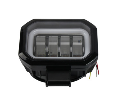 FARO AUXILIAR 4 LEDS CUADRADO 40W / ESTROBO / OJO ANGEL AZUL 6W 12V LM 1600 