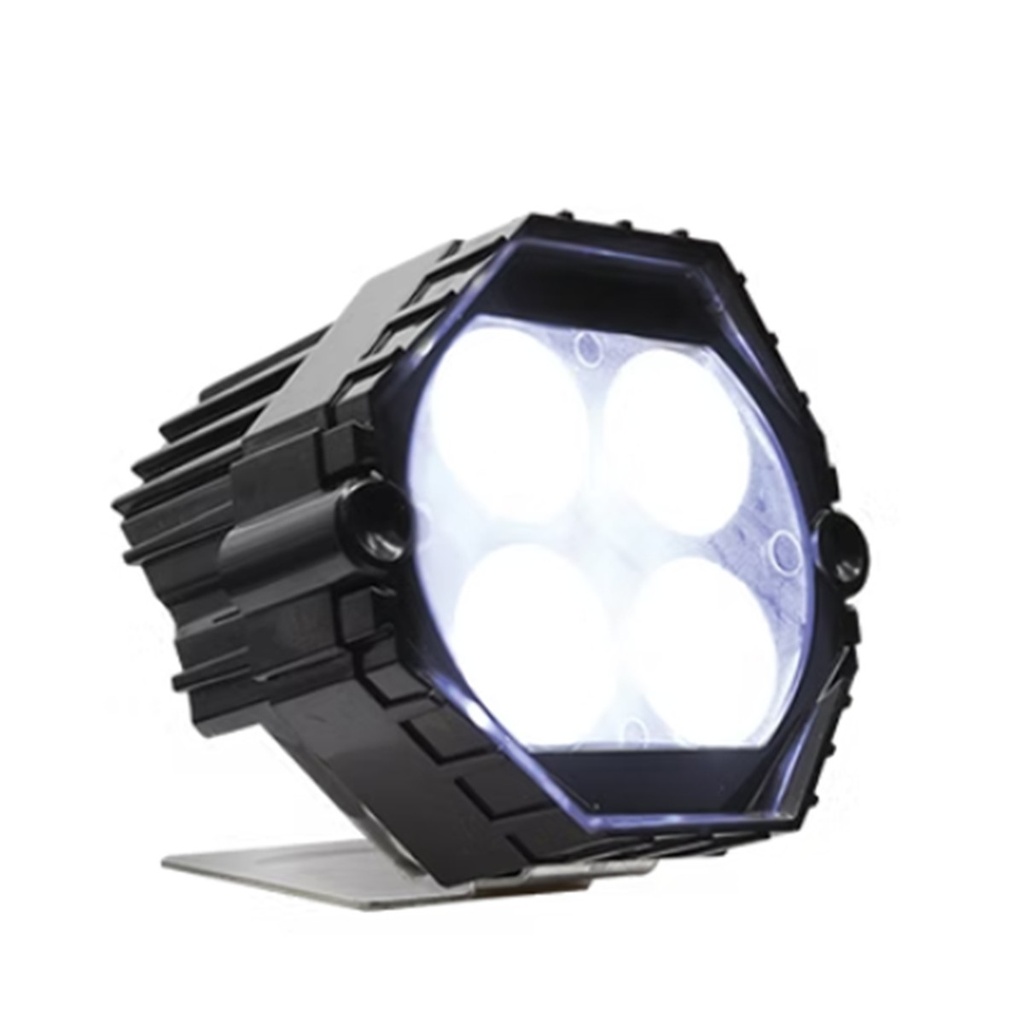 FARO AUXILIAR REDONDO 4 LED LUZ BLANCA CON LUZ ALTA,BAJA Y ESTROBO