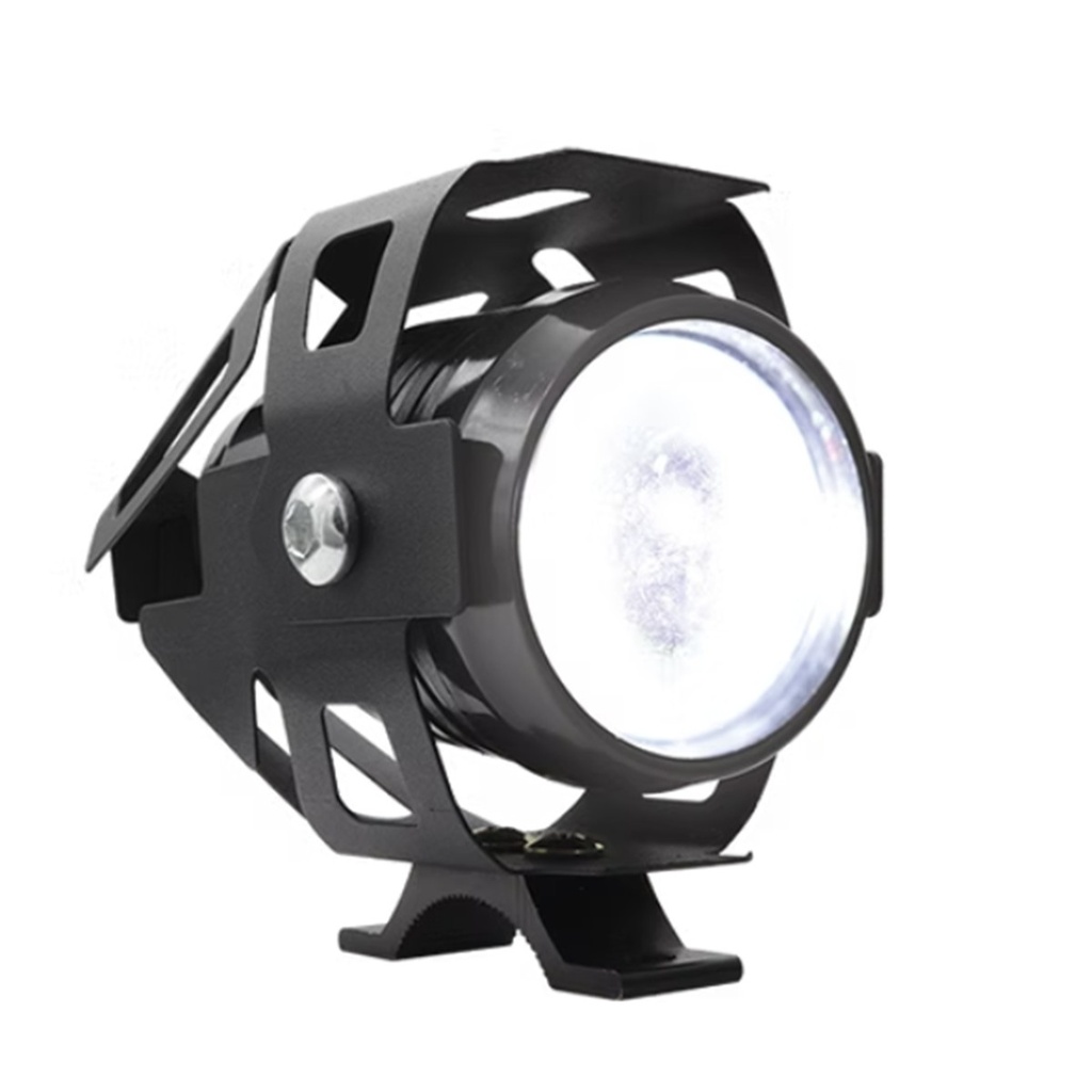 FARO LED CON PROTECTOR LUPA LUZ BLANCA ALTA,BAJA Y ESTROBO