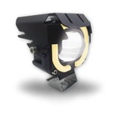 FARO AUXILIAR CUADRADO CON LUPA LUZ BLANCA,AMARILLO CON ARO LATERAL AMARILLO