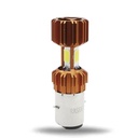 FOCO DE FARO LED MEDIA VUELTA LUZ BLANCA 3 LADOS CON CARCASA DORADA