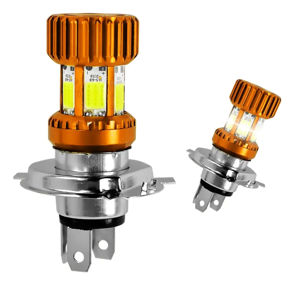 FOCO DE FARO LED H4 6 LADOS (DORADO)