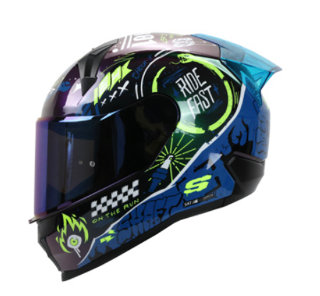 CASCO SHAFT SH560 AMARILLO CAMALEON MOTION L CERRADO MICA IRIDIUM AZUL