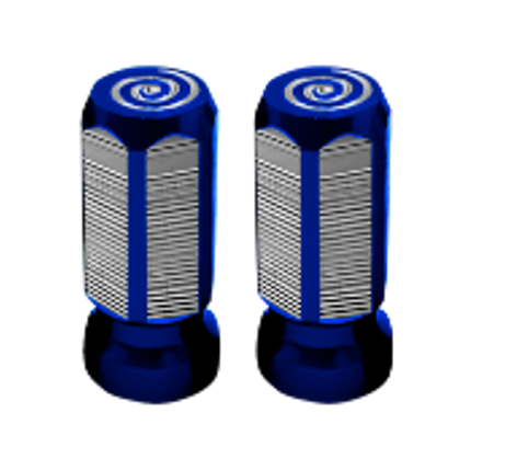 TAPÓN DECORATIVO PARA VÁLVULA EN FORMA DE PRISMA  (AZUL)
