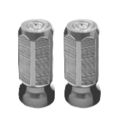 TAPÓN DECORATIVO PARA VÁLVULA EN FORMA DE PRISMA  (PLATA)