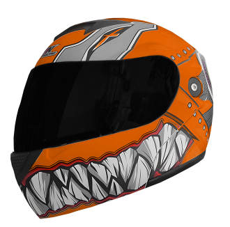 CASCO ABATIBLE IRON RACING IR108II DOT MICA AHUMADA MONSTER\xa0NARANJA\xa0L