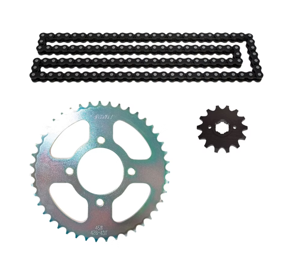 KIT DE SPROCKET YBR 125 SPROCKET TRASERO 43T,PIÑON 14T,PASO DE LA CADENA 428H,N° DE ESLABONES 118L