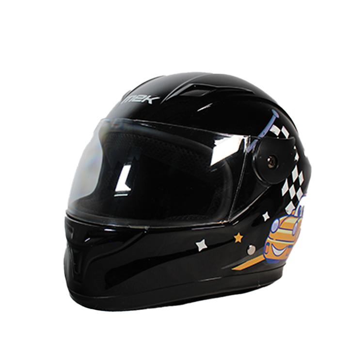 CASCO DE MOTOCICLISTA INFANTIL MEK CHAMPION NEGRO C/LUZ