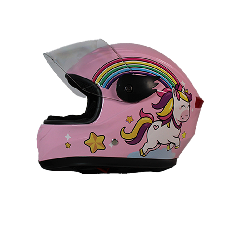 CASCO DE MOTOCICLISTA INFANTIL MEK FANTASY ROSA C/LUZ