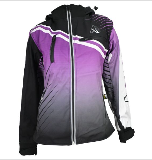 CHAMARRA CORTA C/CAPUCHA DAMA PROTECCIONES CERTIFICADAS REMOVIBLES NEGRO/FIUSHA TALLA  XL