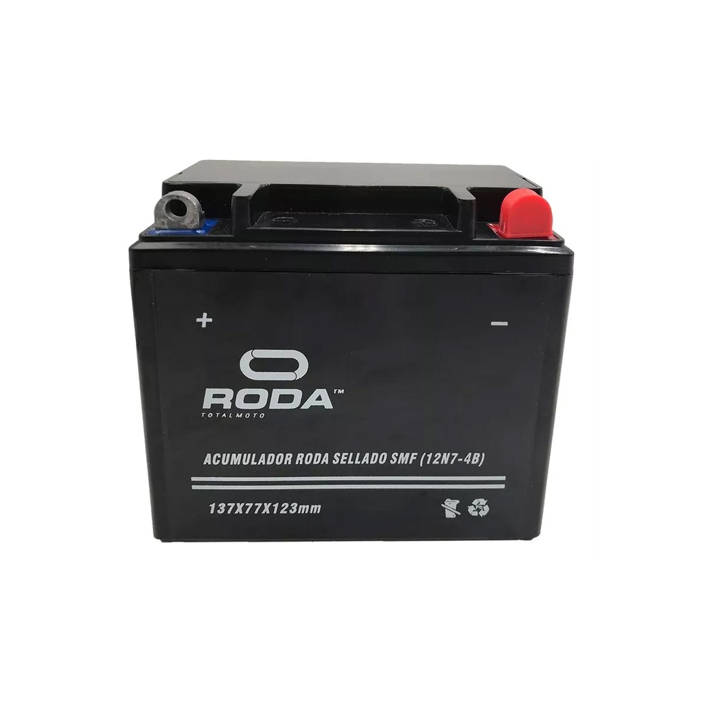 ACUMULADOR 12N7-4B RODA(135L/75W/133H)