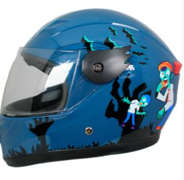 CASCO CERRADO INFANTIL C/LUZ ZOMBIE BRILLANTE ZOMBIE