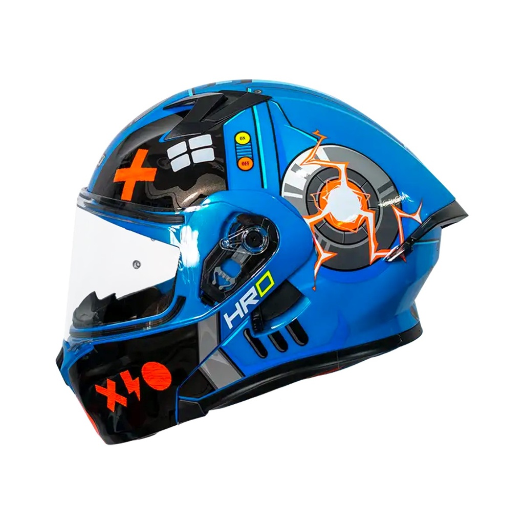 CASCO HRO 3420DV BOT AZUL NARANJA VISOR TR (M) 2023 12 14