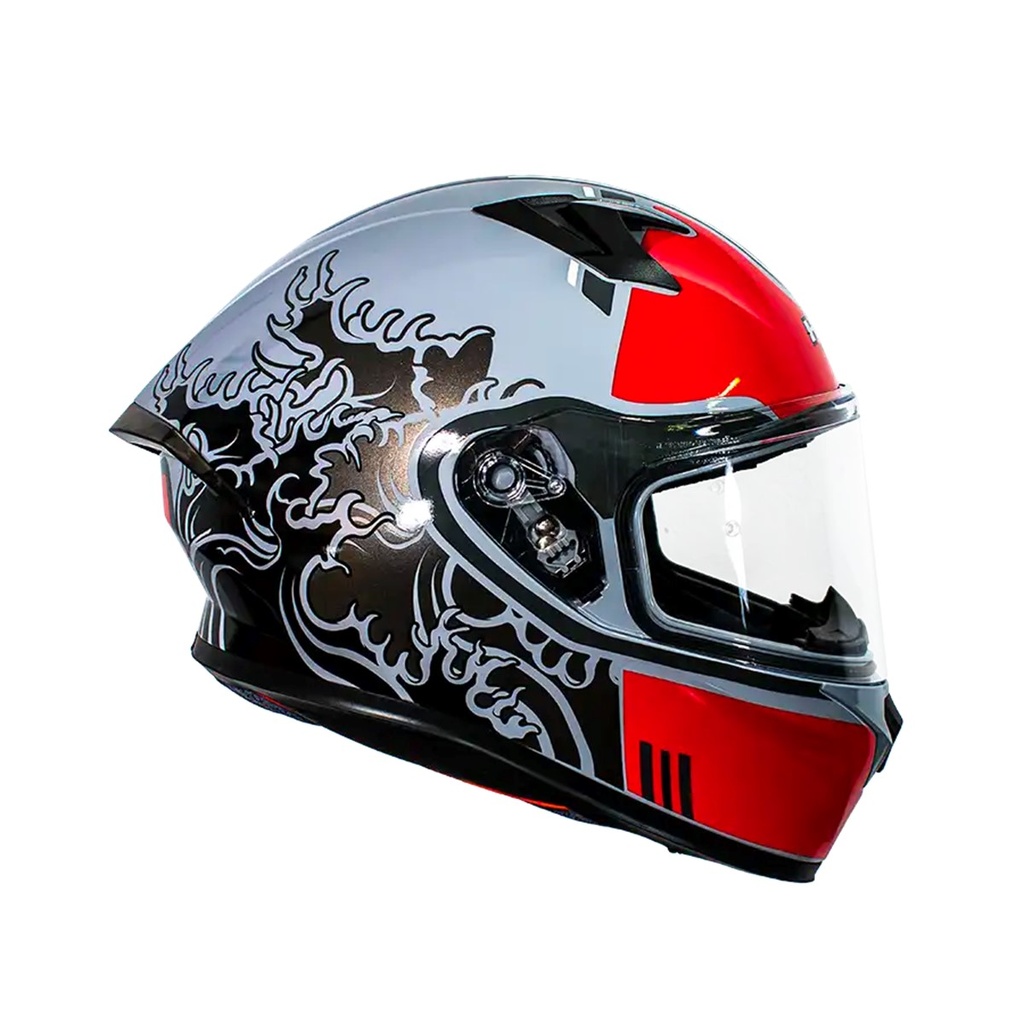 CASCO HRO 523DV HOKUSAI GRIS/ROJO VISOR TR (L)