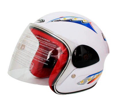 CASCO NIÑO 3/4 ABS MSD-505 BLANCO GRAFICO