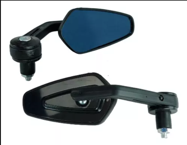 ESPEJOS ALIEN NEGROS 10 mm CARCASA GRIS FIBER CARBON UNIVERSAL