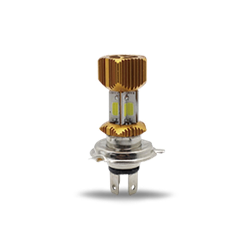 FOCO DE FARO LED H4 8 LADOS (DORADO)