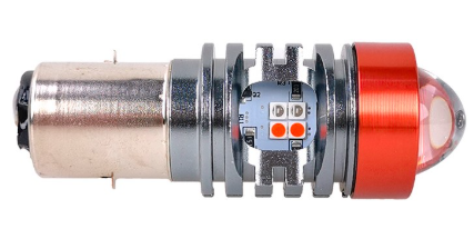 FOCO LED ALUMINIO BA20D IR802 12-80V 12W/12W 1500LM LUZ AMARILLO/BLANCO OJO ANGEL