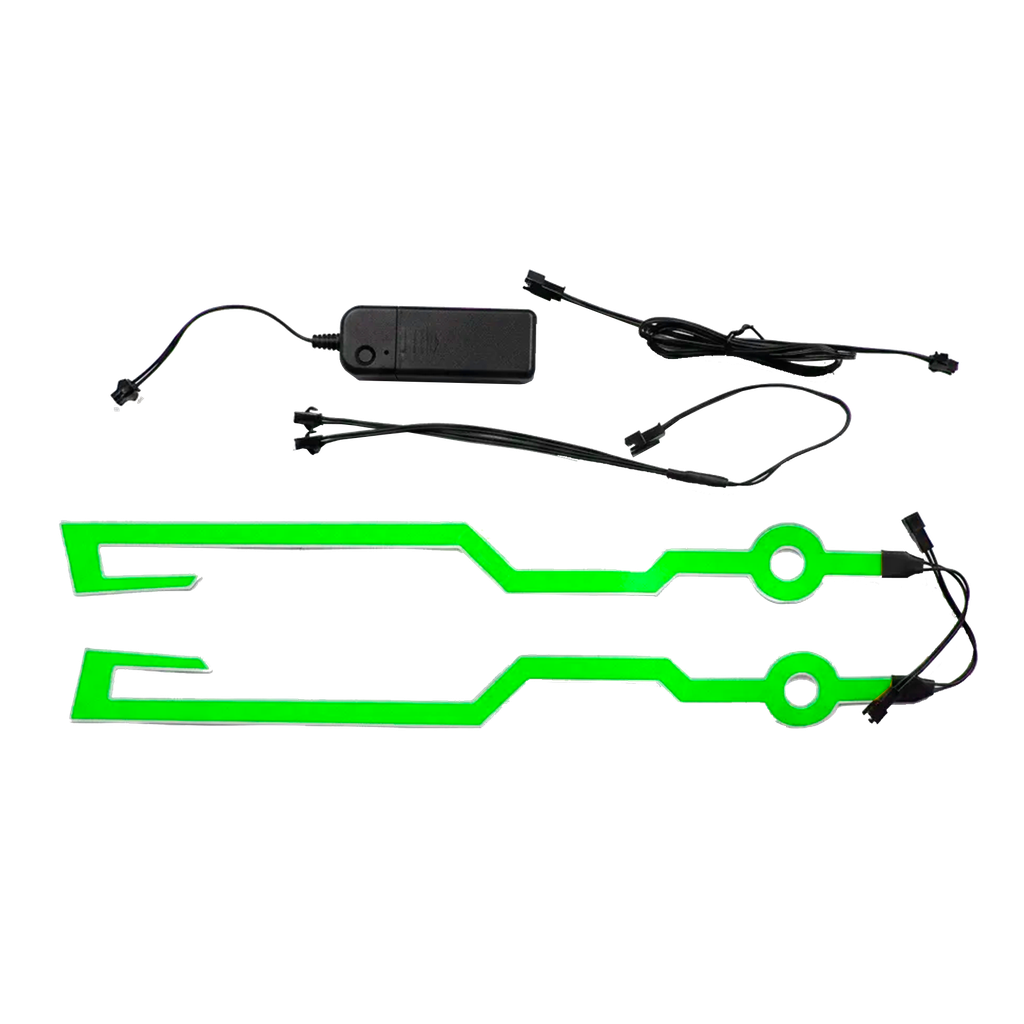 Luces led casco diseño tribal color Verde MEK