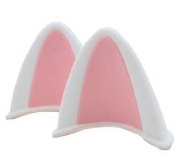 OREJAS DE GATO PARA CASCO DE SILICON BLANCO/ROSA UNIVERSAL PARA TODO TIPO DE CASCOS