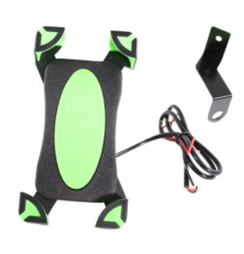 PORTA CELULAR PLASTICO C/BASE AJUSTABLE 4 SOPORTES C/CARGADOR USB ENTRADA 12Vcc / SALIDA 5Vcc / 2.1A / 10.7W