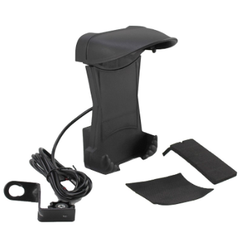 PORTA-CELULAR PARA MOTOCICLETA CON CARGADOR USB IR-9741 BASE ESPEJO