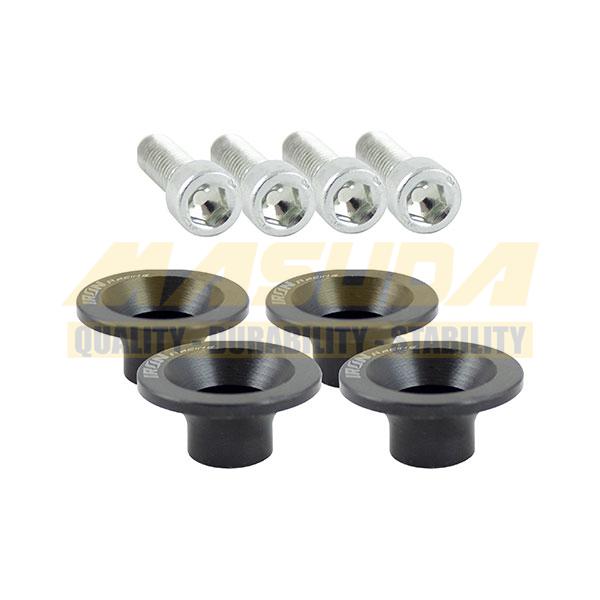 TORNILLO DECORATIVO ALUMINIO CONICO M6 NEGRO JUEGO 4 PZS 