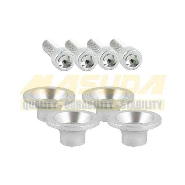 TORNILLO DECORATIVO ALUMINIO CONICO M6 PLATA JUEGO 4 PZS 