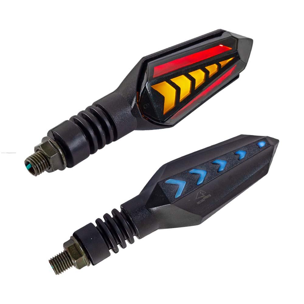 PAR DIRECCIONALES P-45 LED LUZ AMBAR-ROJO-FLECHA AZUL STALLION